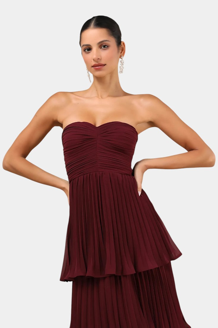 June Dress with Ruffles and Sweetheart Neckline