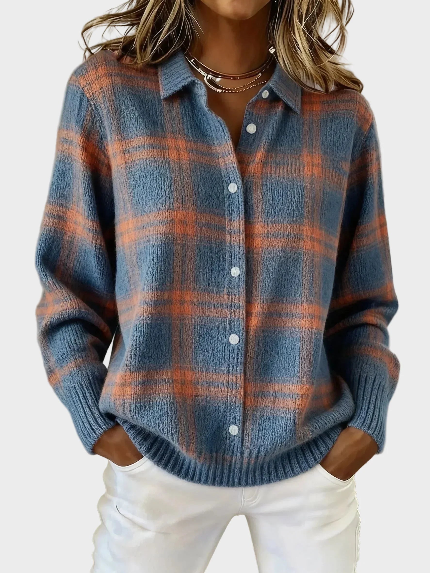 Valeria | Casual Contrast Retro Plaid Sweater