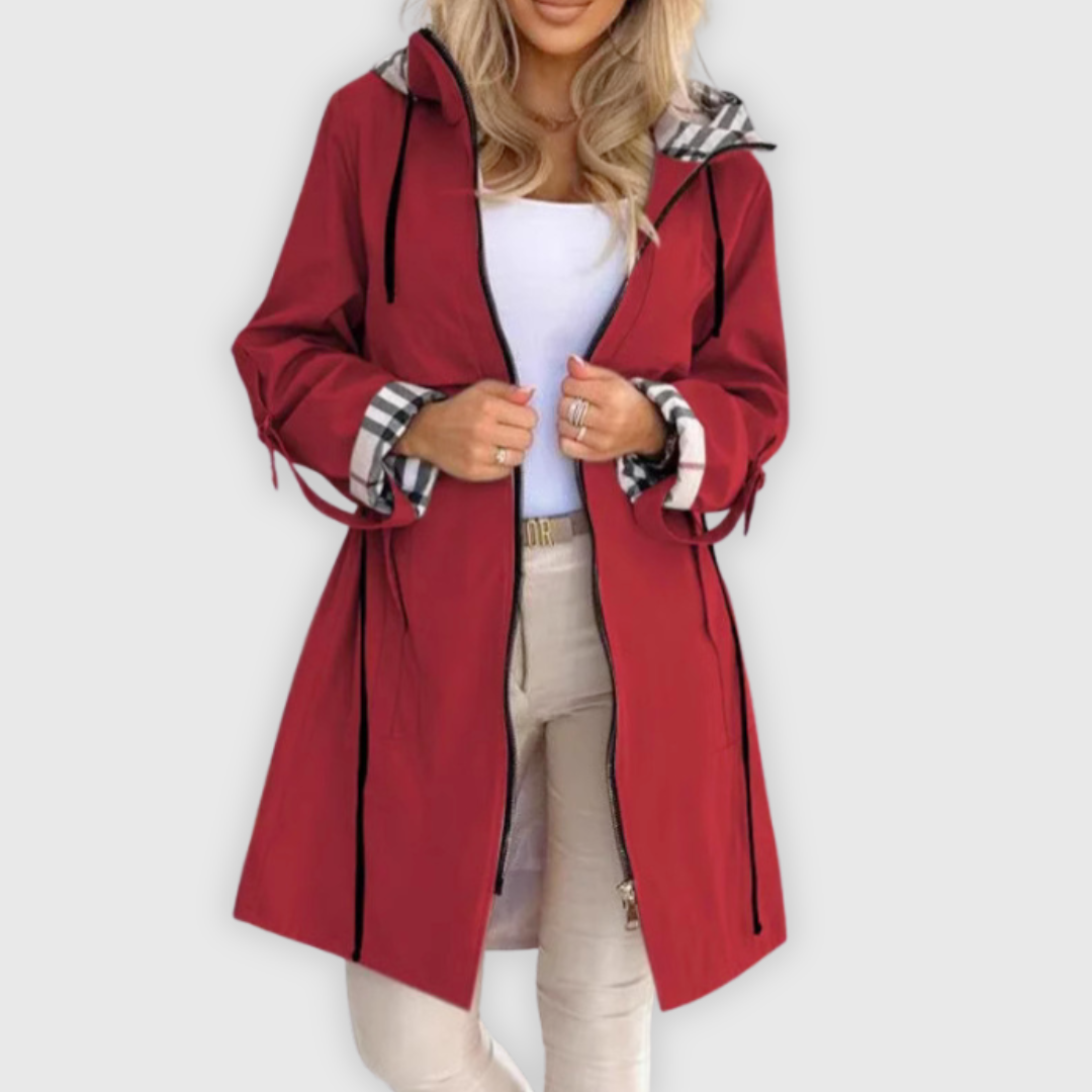 Long Hooded Jacket with Elegant Details