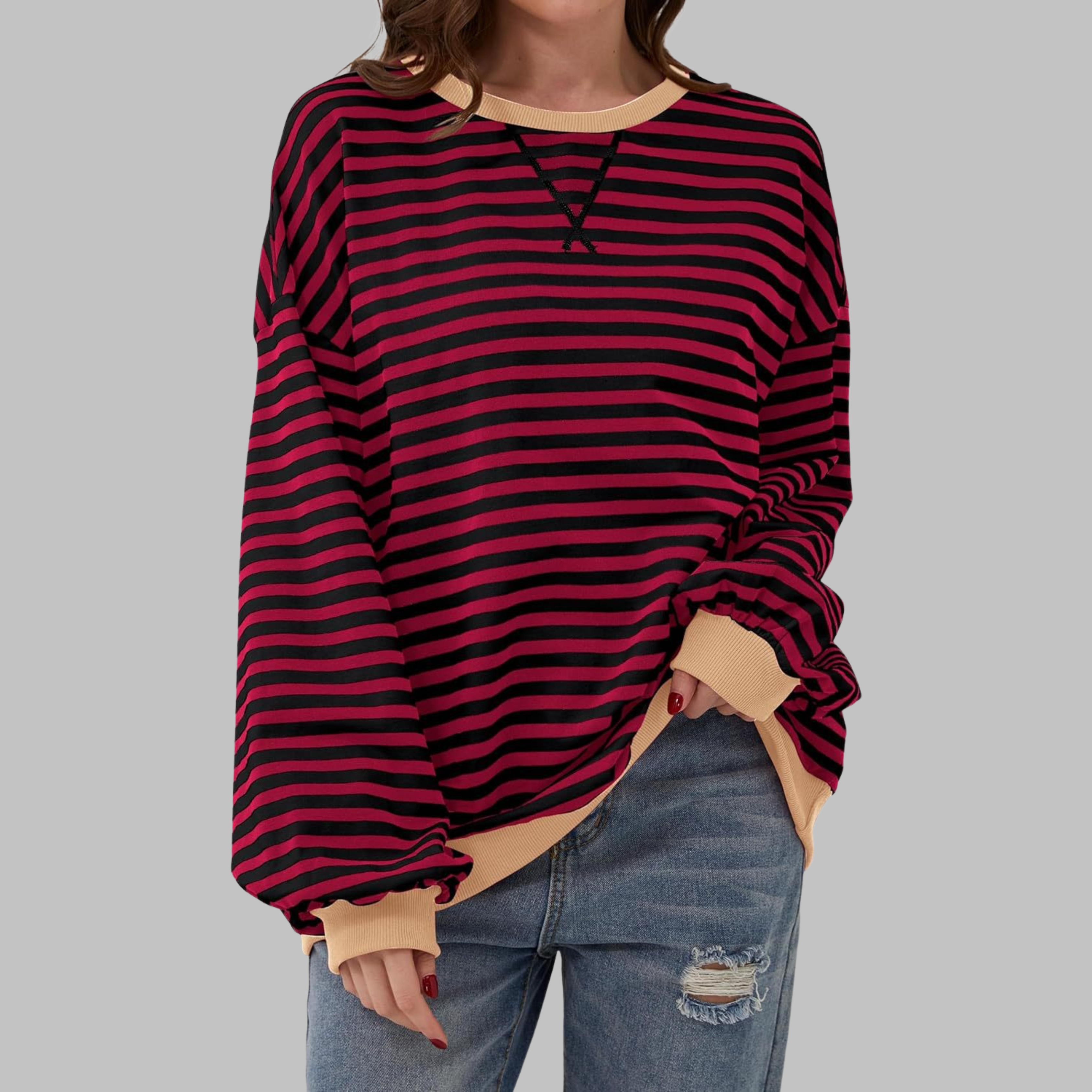 Lisa – Striped cotton blend sweater
