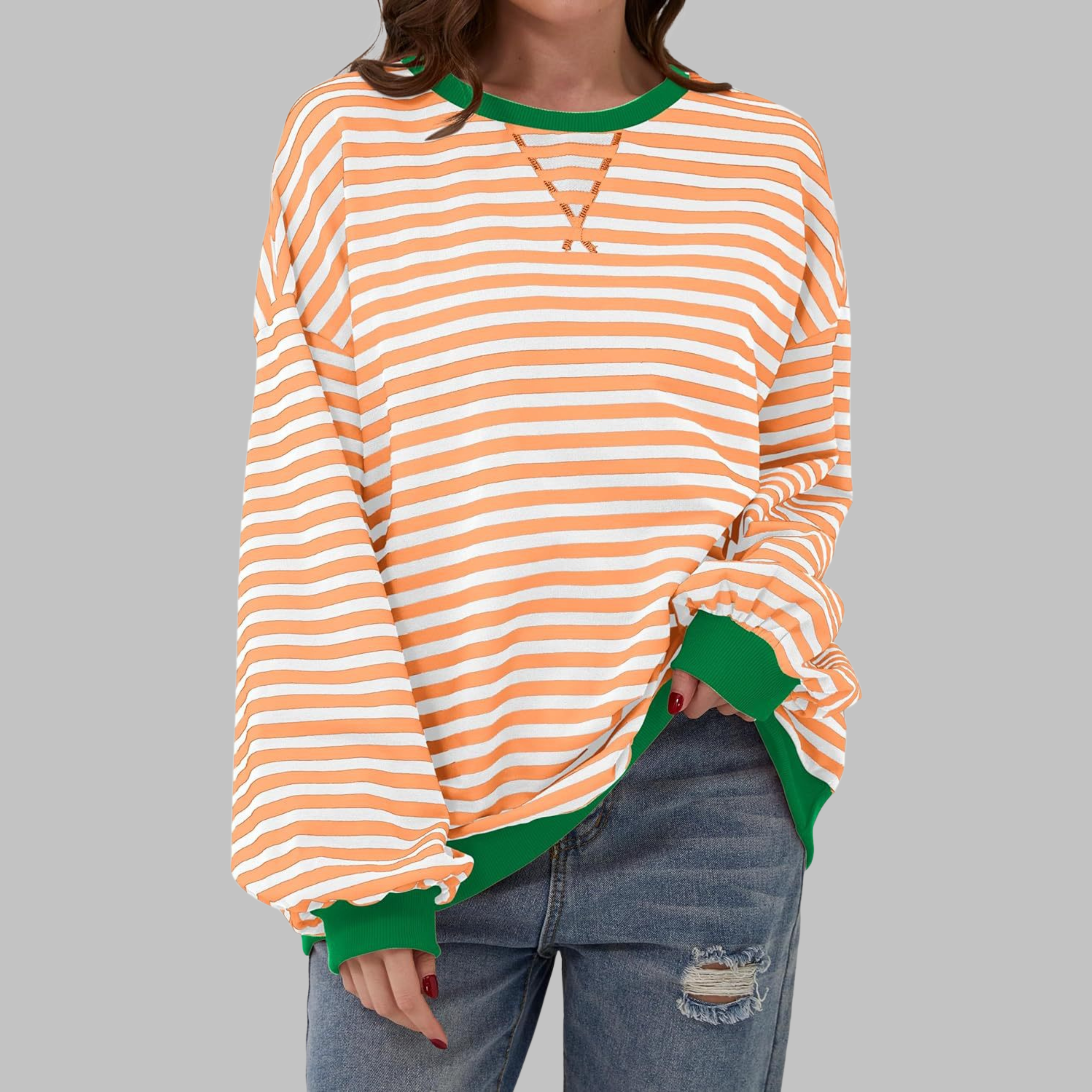 Lisa – Striped cotton blend sweater