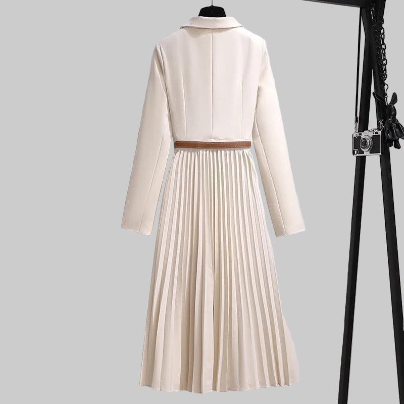 Nova Elegant Pleated Blazer Dress