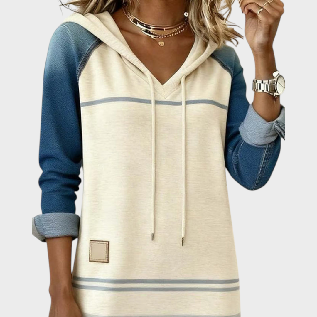 Nayeli | Striped Hooded Dress with Color Mixing