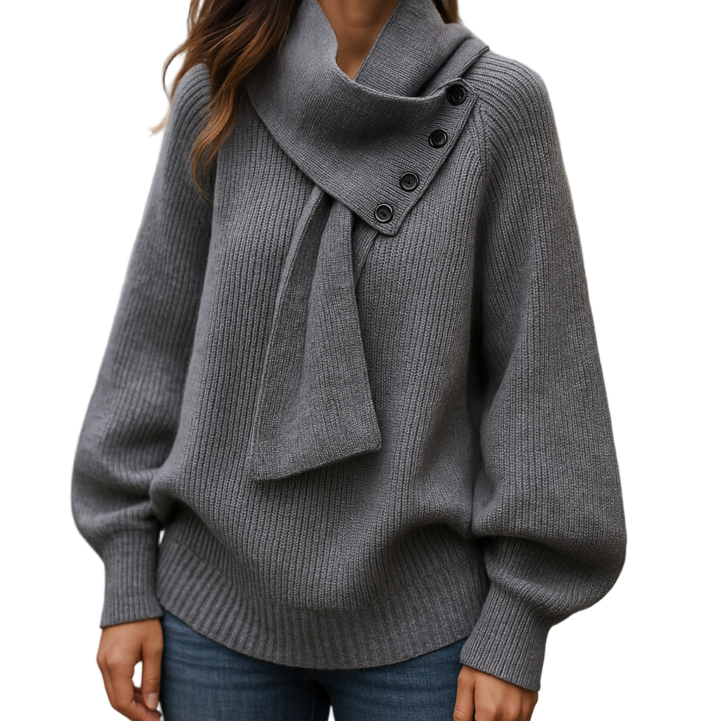 Aurelia knitted with a scarf-like neck