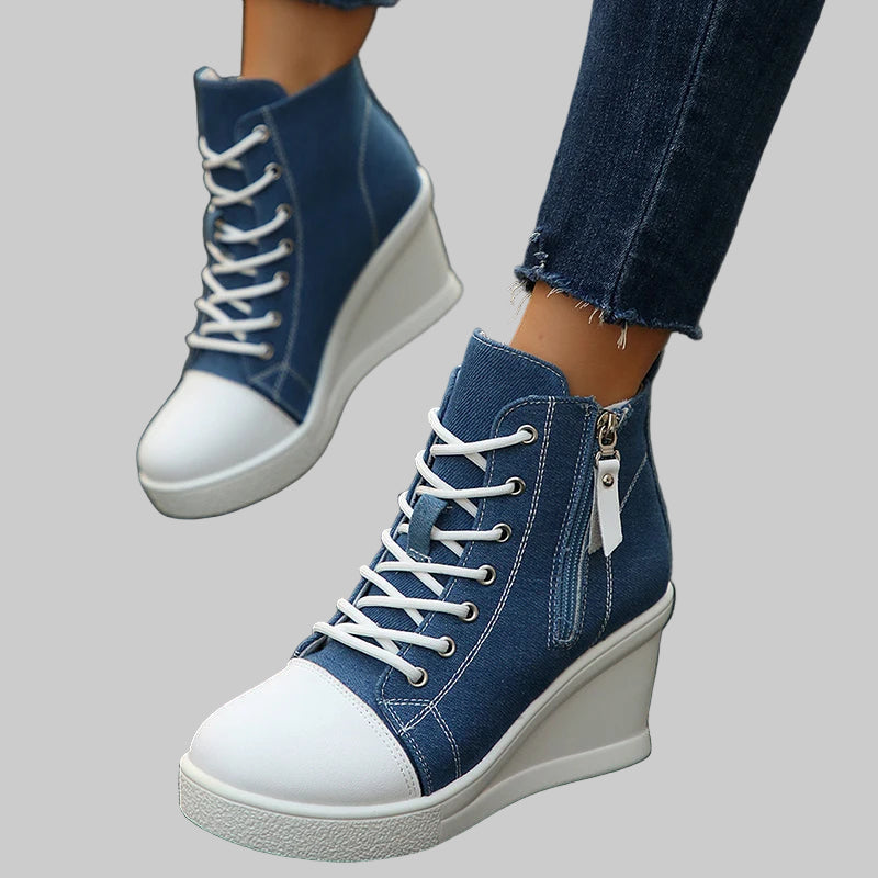 Mideia | Uptown Canvas Wedge Sneakers