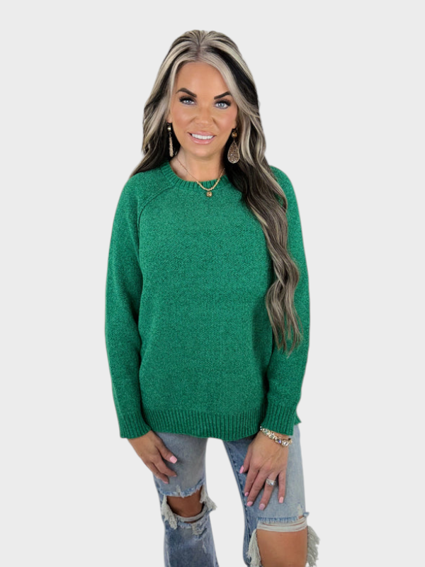 Patricia | PERFECT YOU KNITTED RAGLAN WITH FLUFFY GREEN