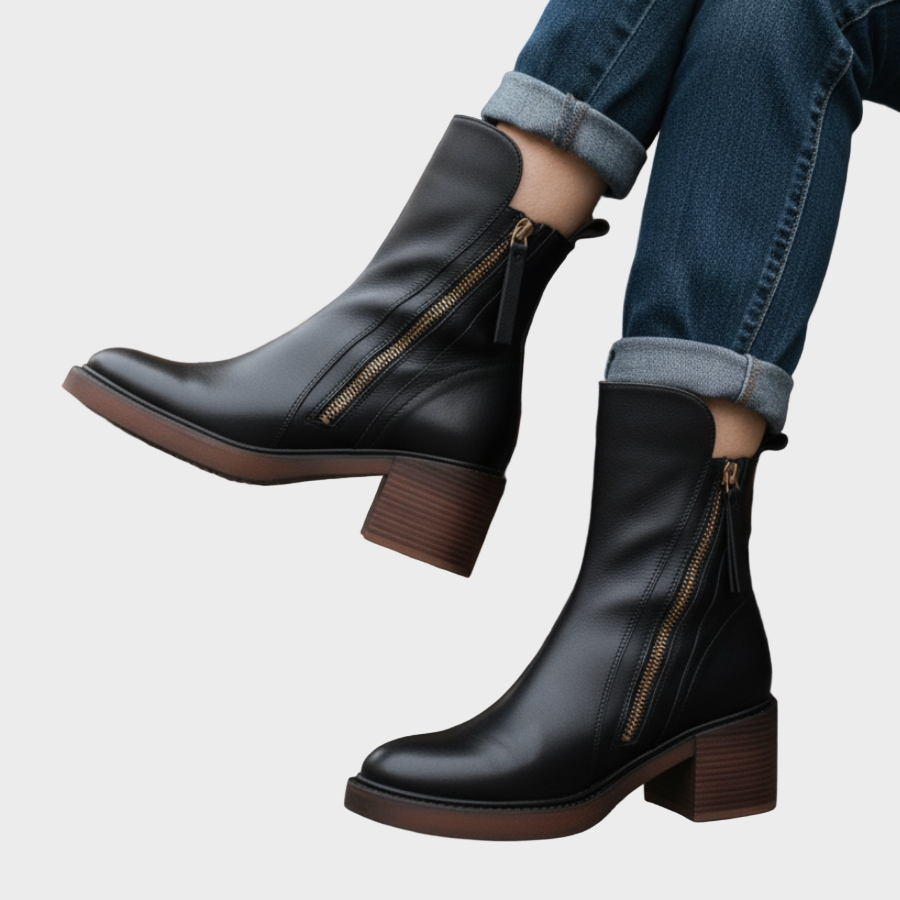Valorine | Black leather boots