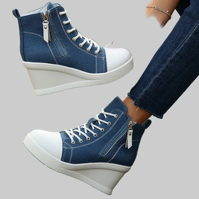 Mideia | Uptown Canvas Wedge Sneakers