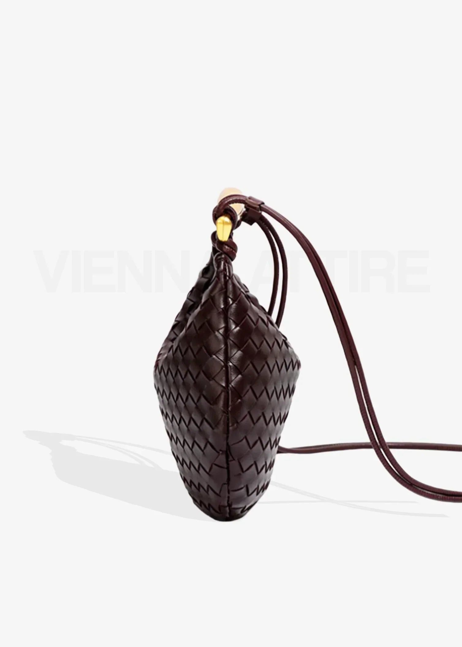 Alexandra – Woven Pattern Bag with Gold Handle