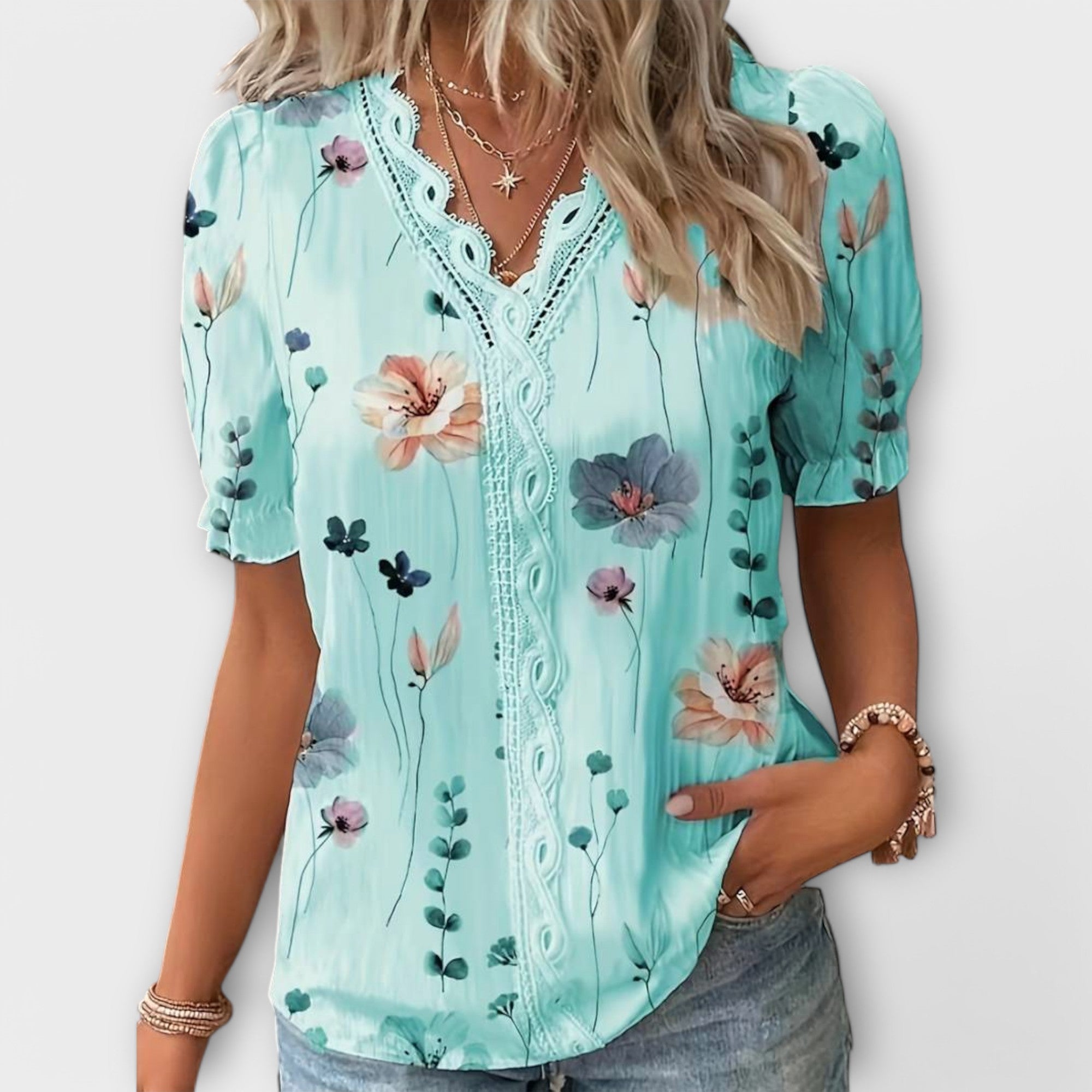 Emily - Fashion blouse with V-neckline