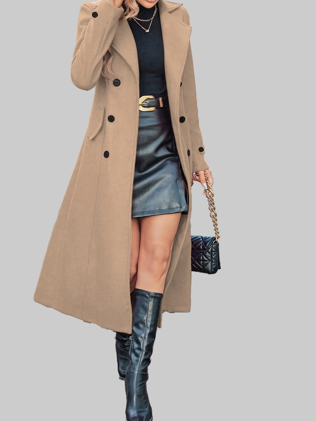 Mila double-breasted wool coat