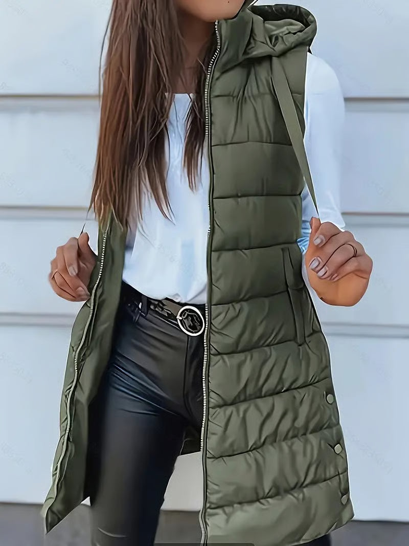 Women's Long Sleeveless Jacket