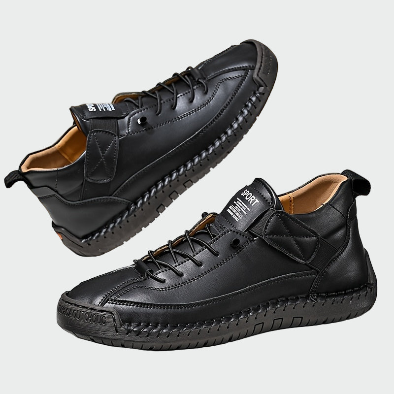 Orthopedic leather ankle boots