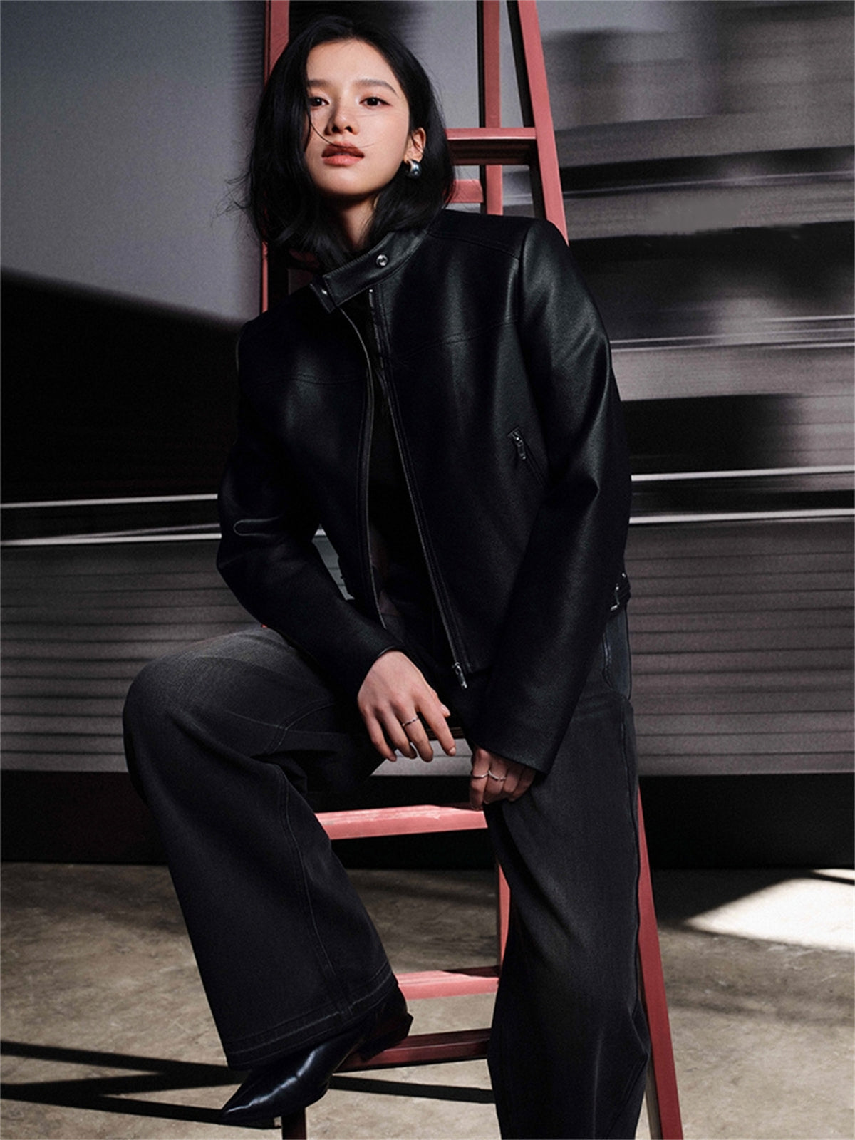 Iris | Short PU motorcycle jacket