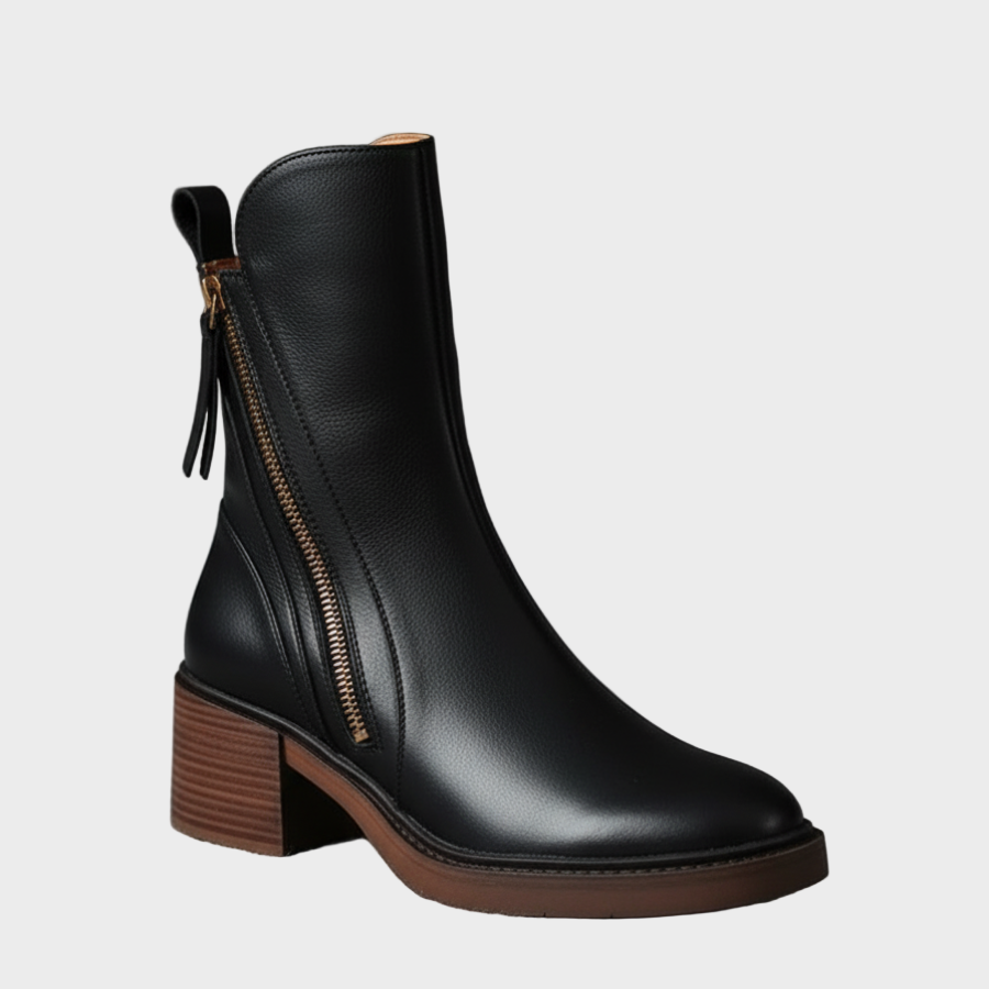 Valorine | Black leather boots