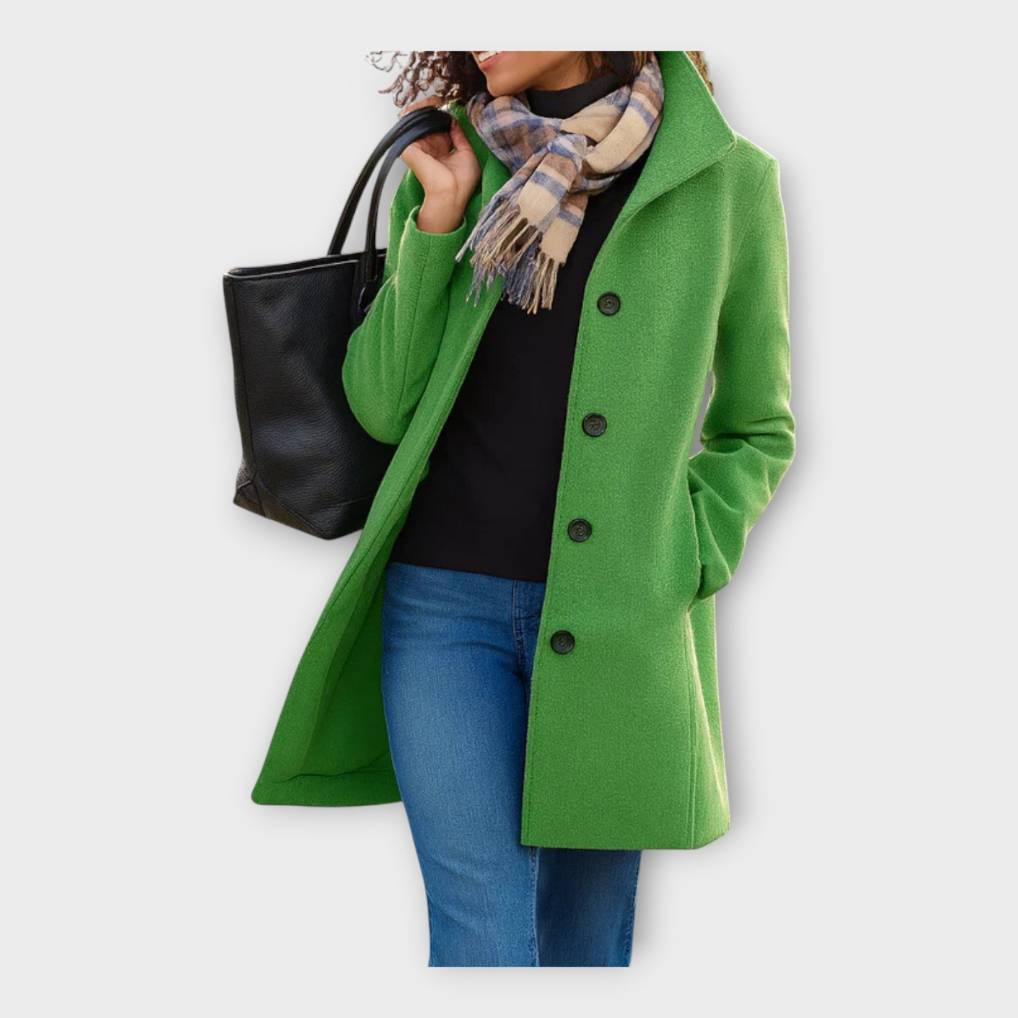 Elegant Wool Coat with Buttons