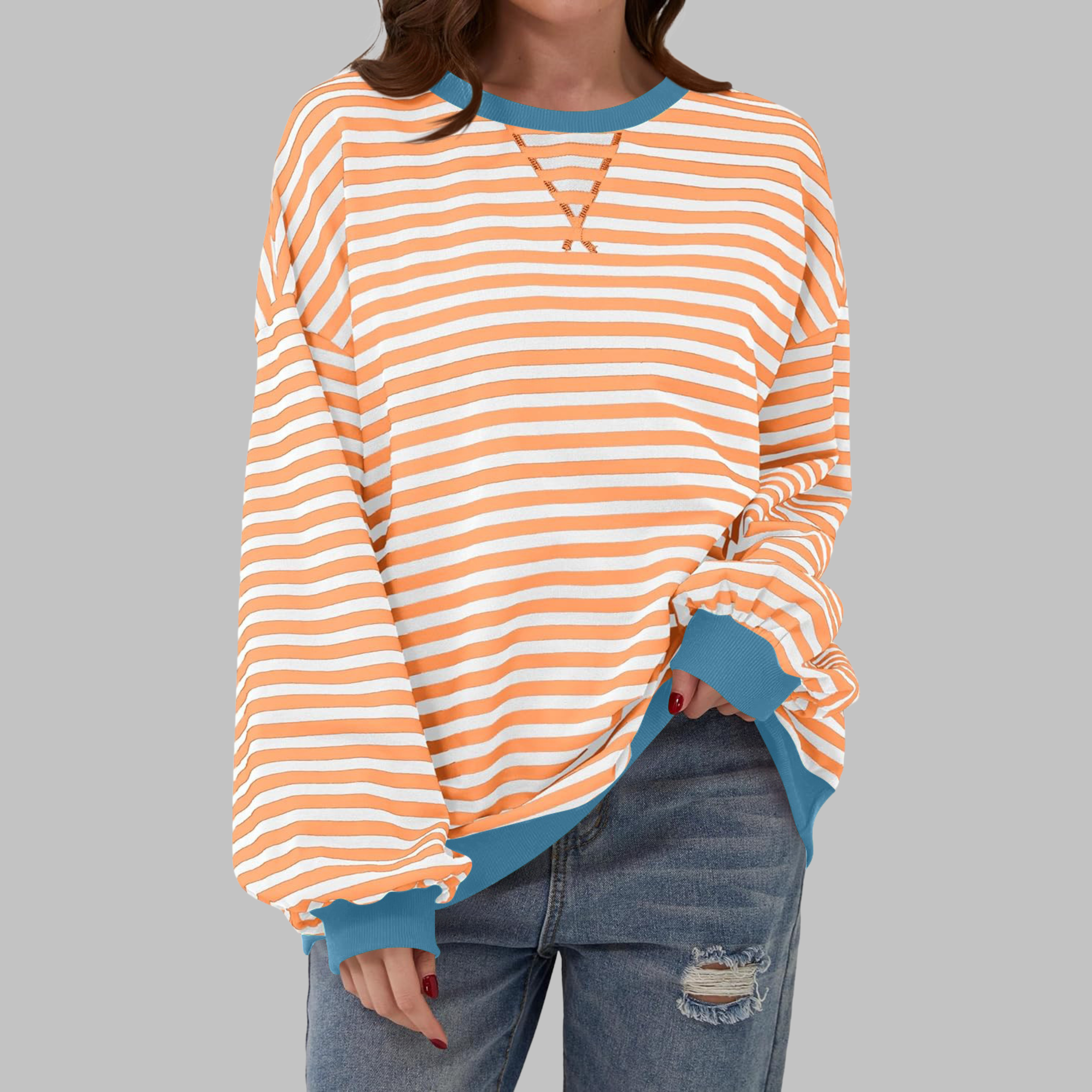 Lisa – Striped cotton blend sweater