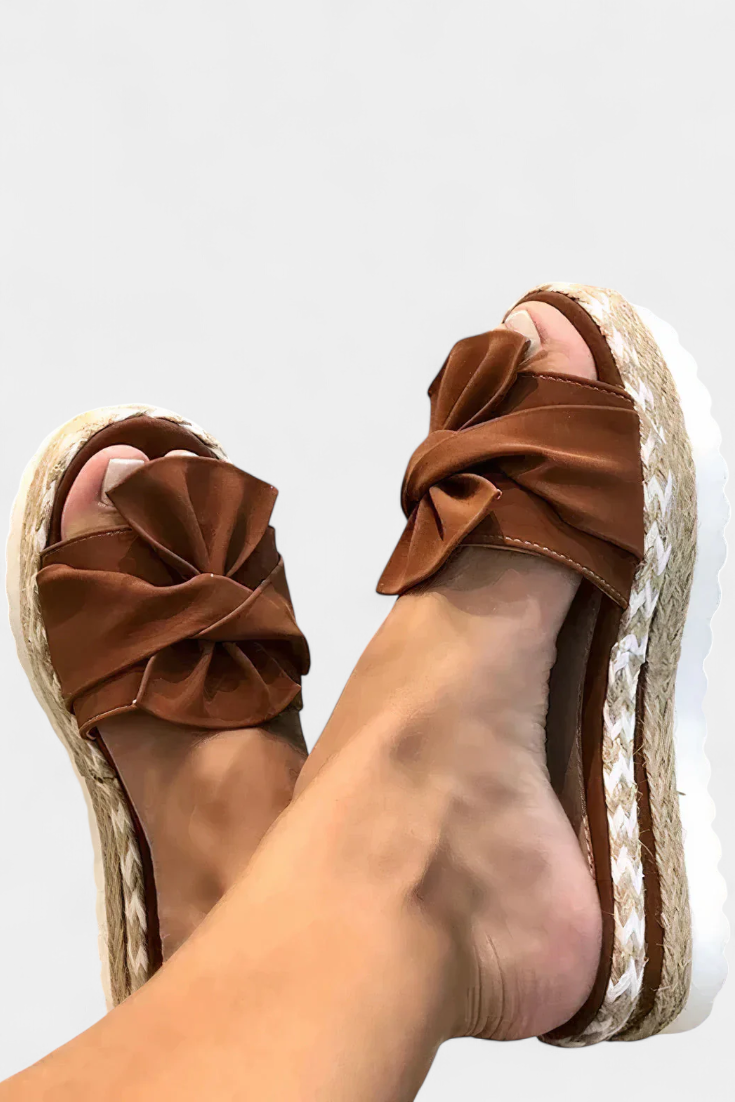 Cveta Platform Sandals with Bow