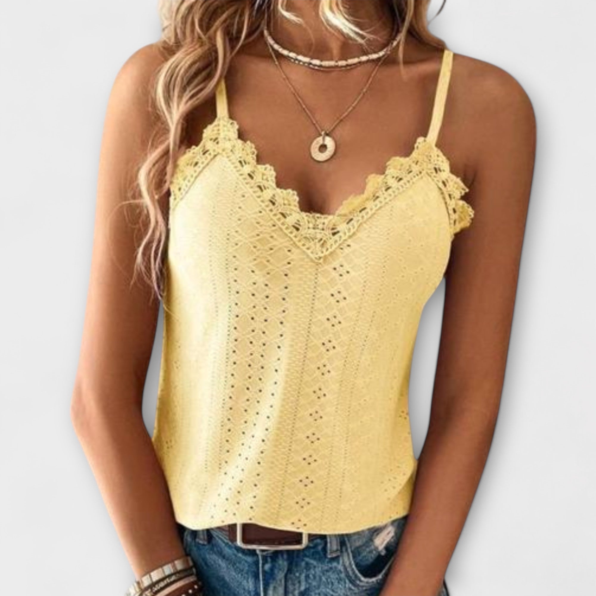 Stylish Summer Women's Top with V Neckline