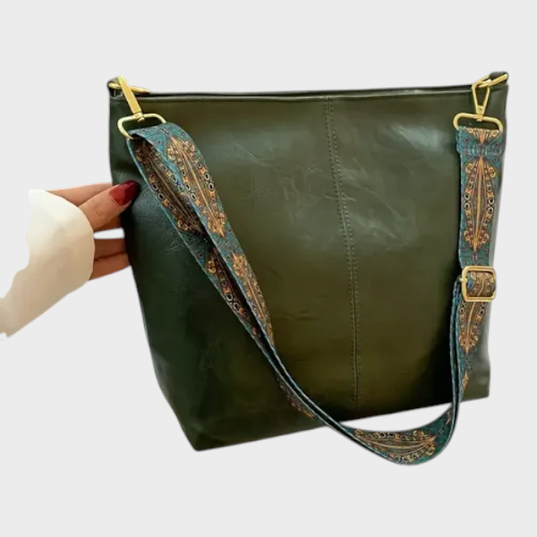 Demetra | Green lightweight PU leather bag for women