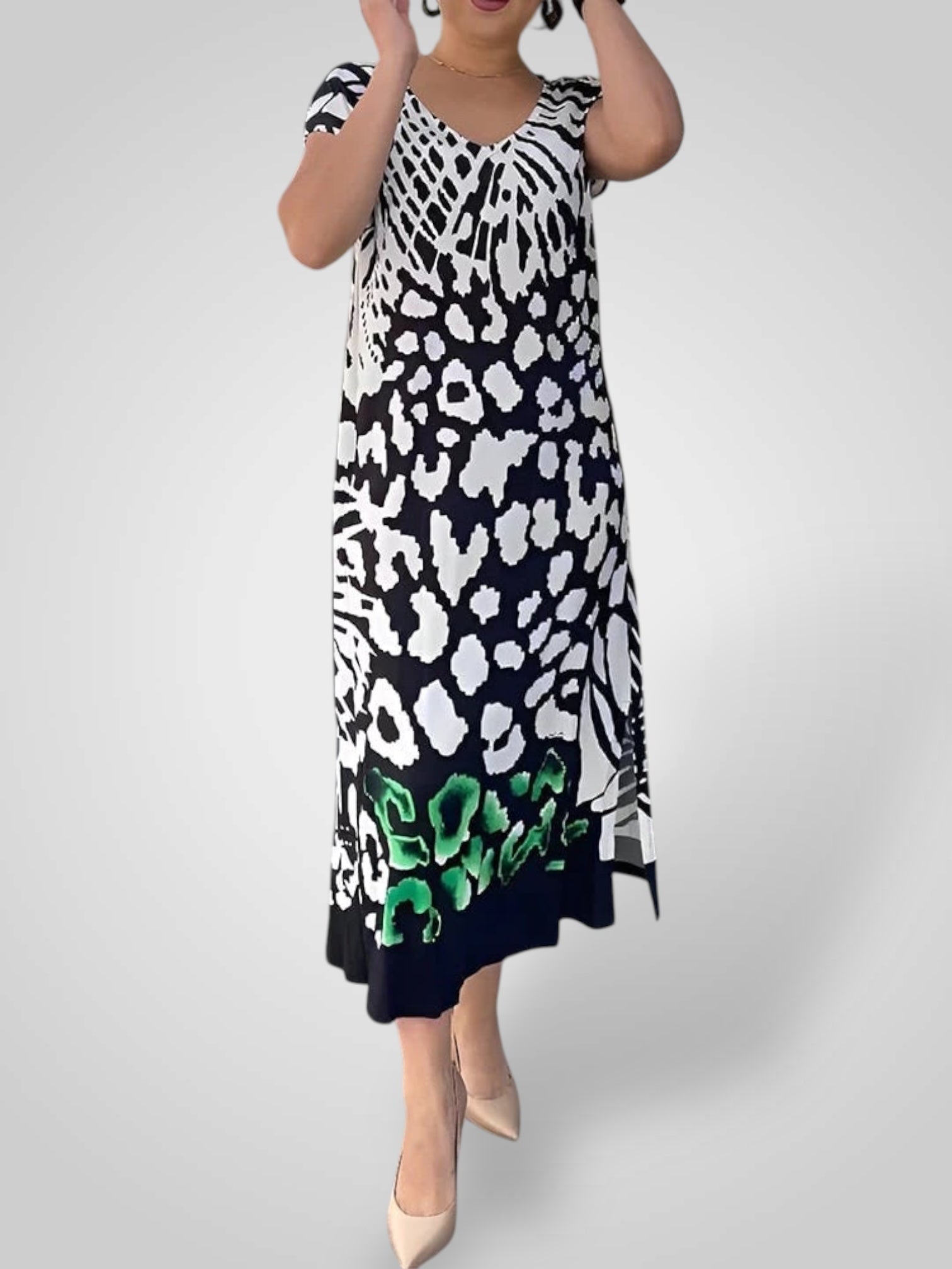 Roda | Casual Printed Short Sleeve Dress