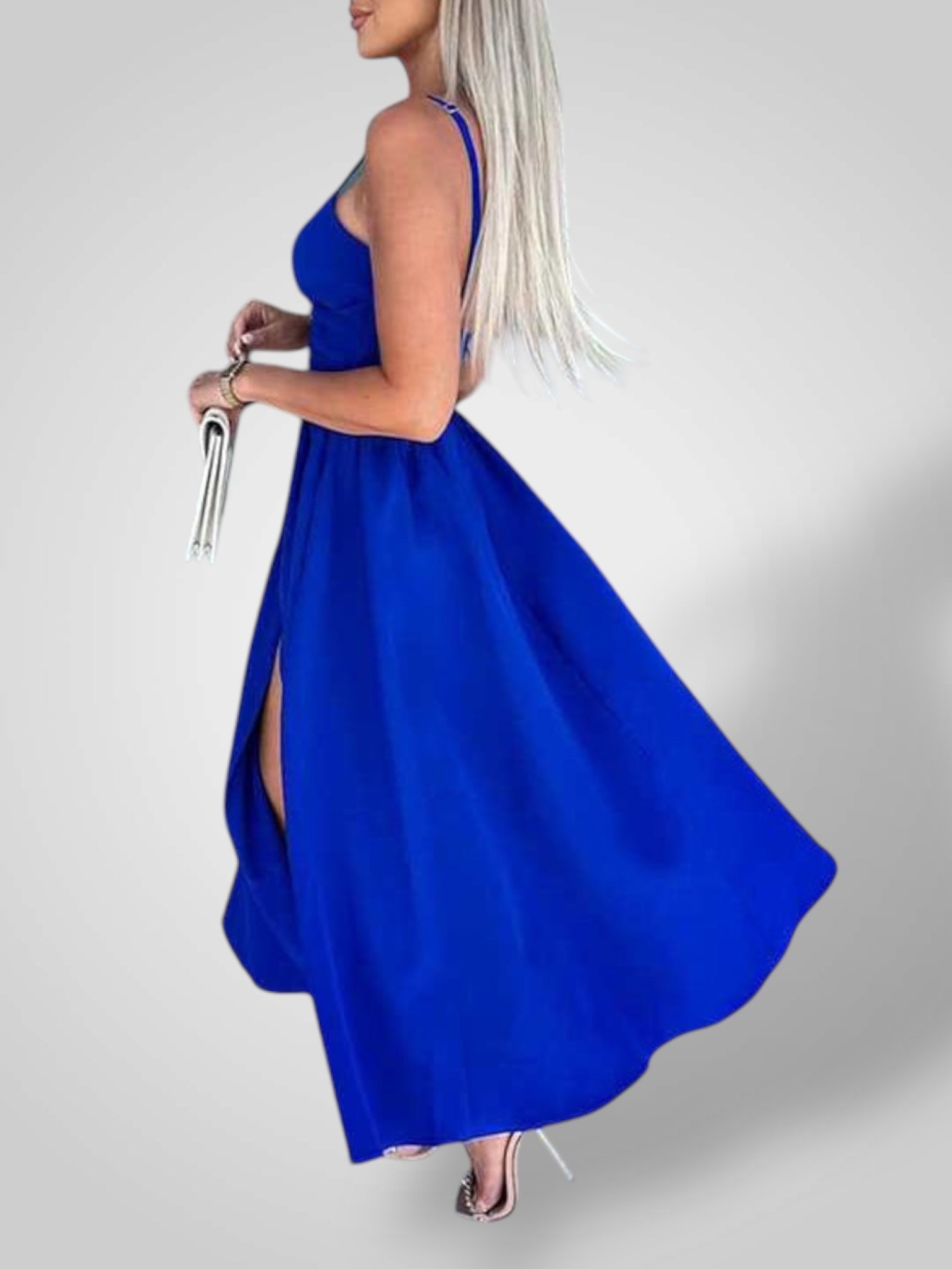 Evi | Women's Dress with Thin Straps and High Slit