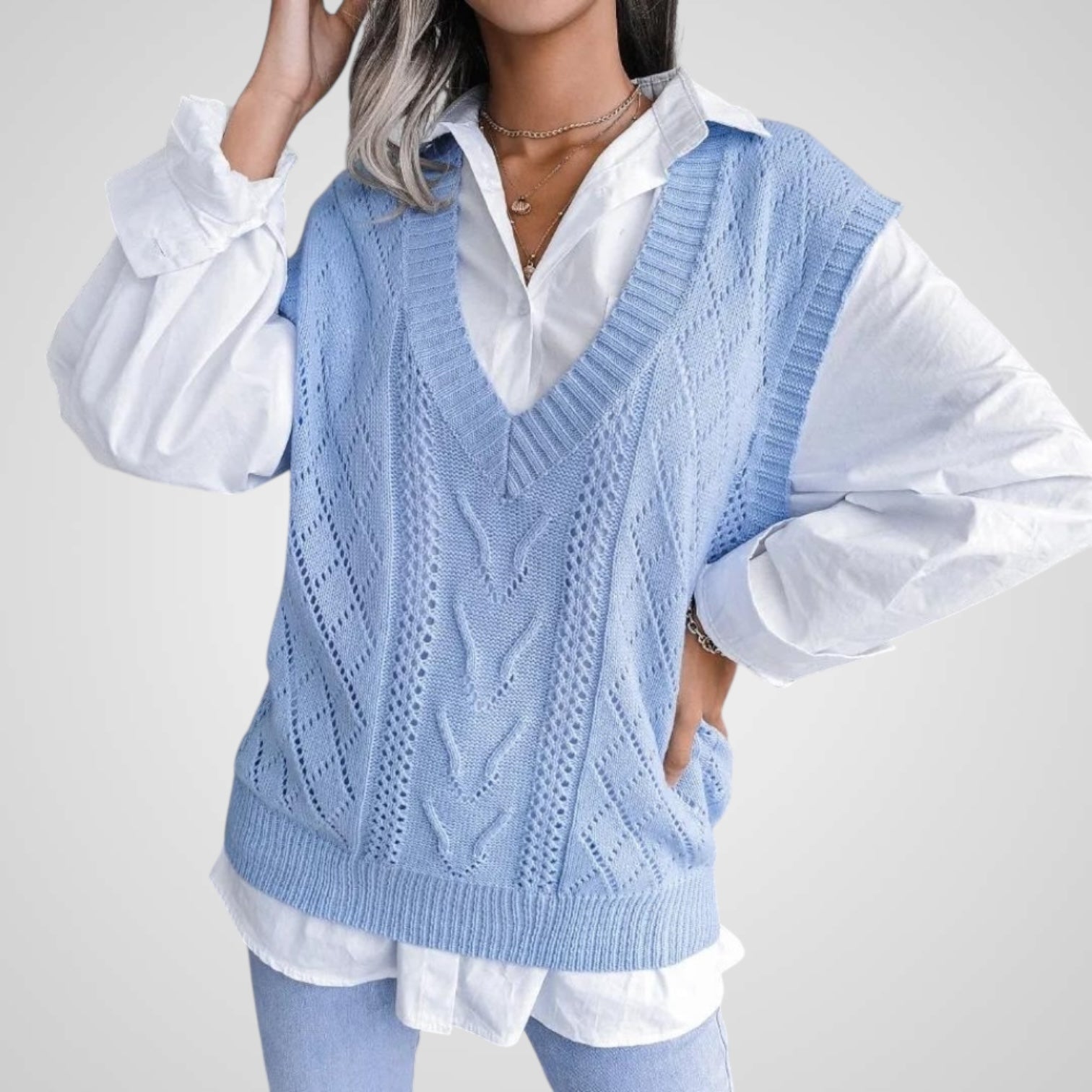 Rudi | Women's Knitted Vest with V-neck