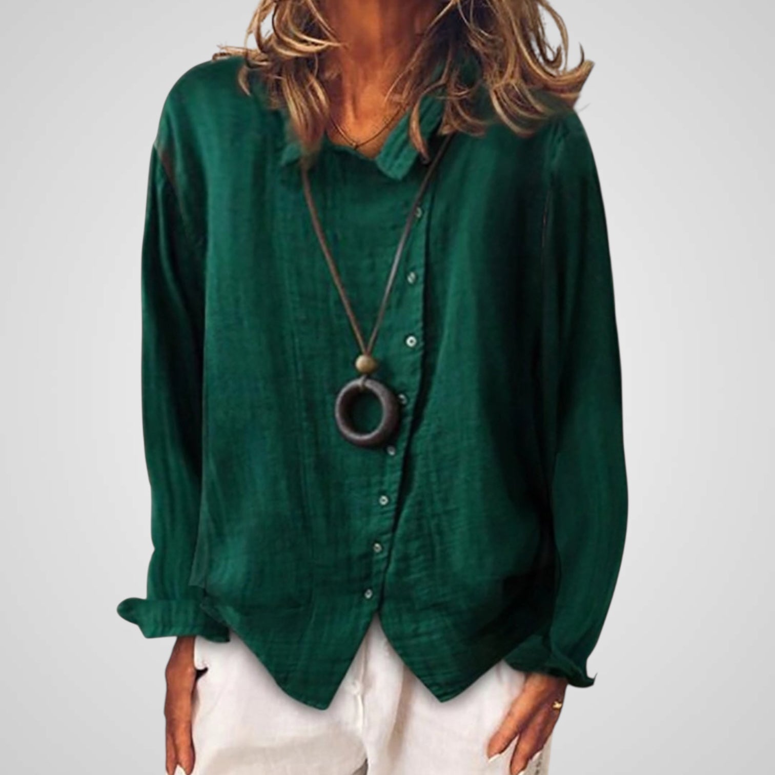 Katia | Women's cotton and linen casual long blouse