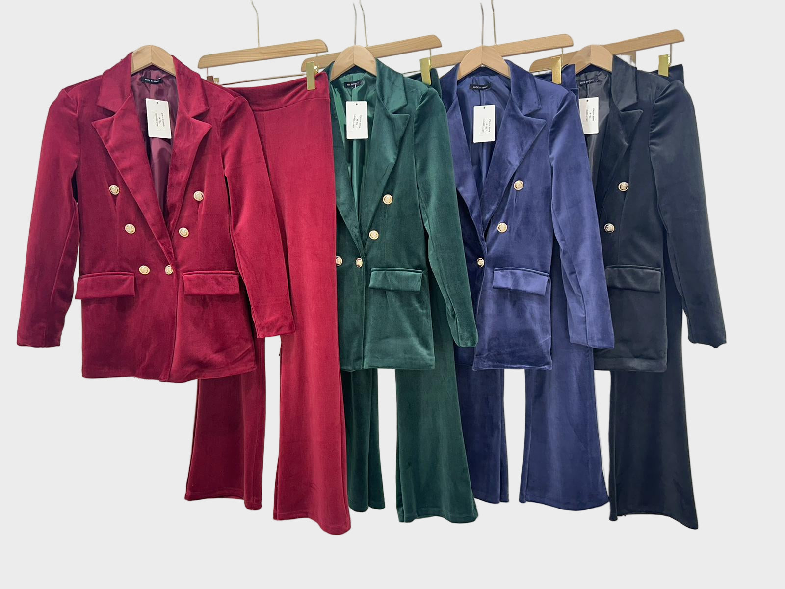 Dimitra | Double Breasted Velvet Blazer Set