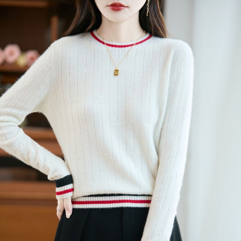 Preppy cashmere knit sweater