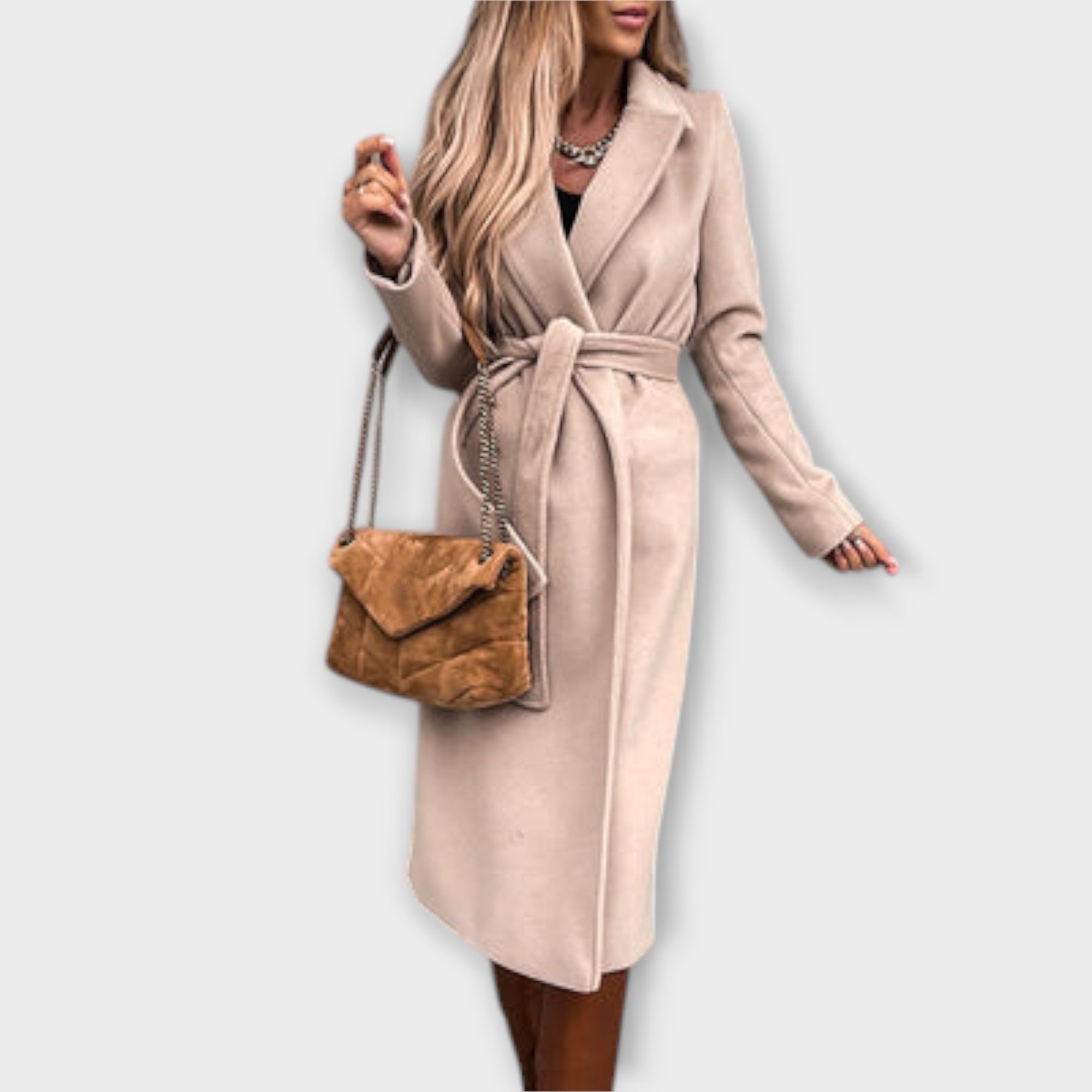 Eliza - Long elegant coat with belt