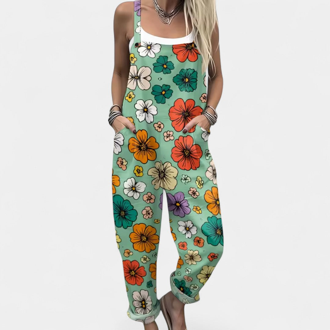 Dionysoula - Airy jumpsuit with colorful floral design