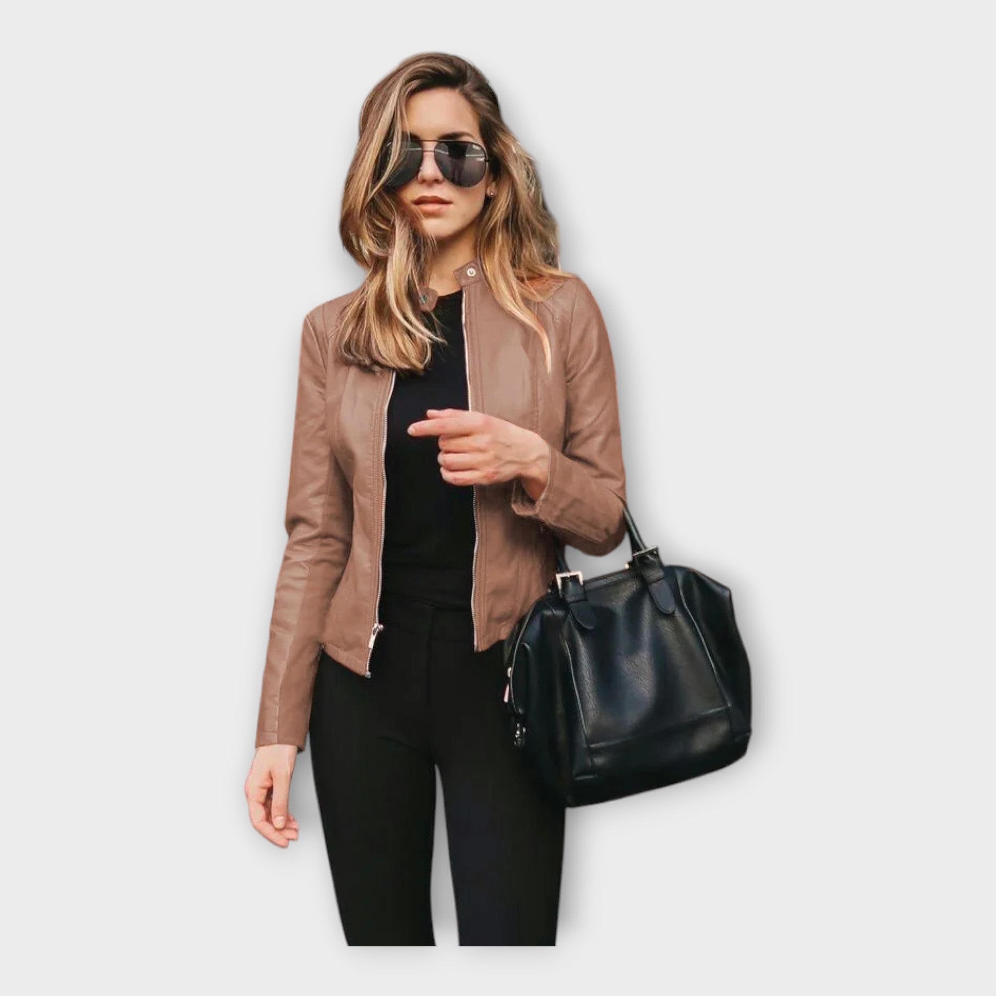 Leather Jacket with a Modern Line