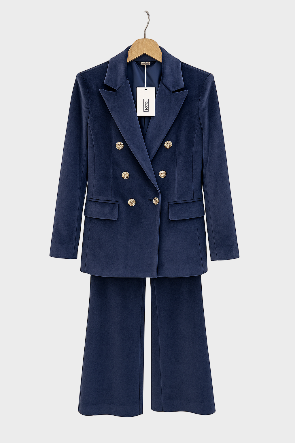 Dimitra | Double Breasted Velvet Blazer Set