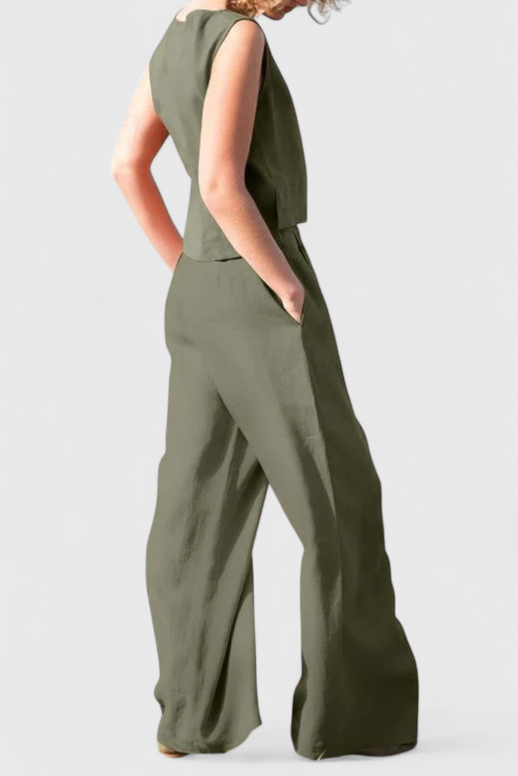 Yvanne Summer Sleeveless Vintage Set