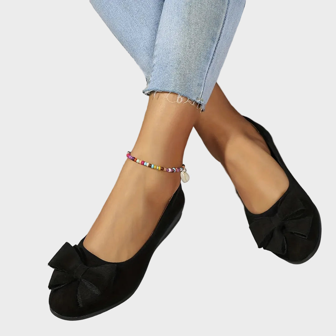 Fransiska -Breathable Non-Slip Loafers with Bow Tie