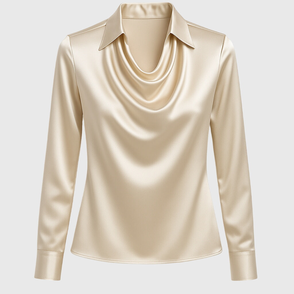 Sylvie - Luxury blouse with glitter and pleated neck