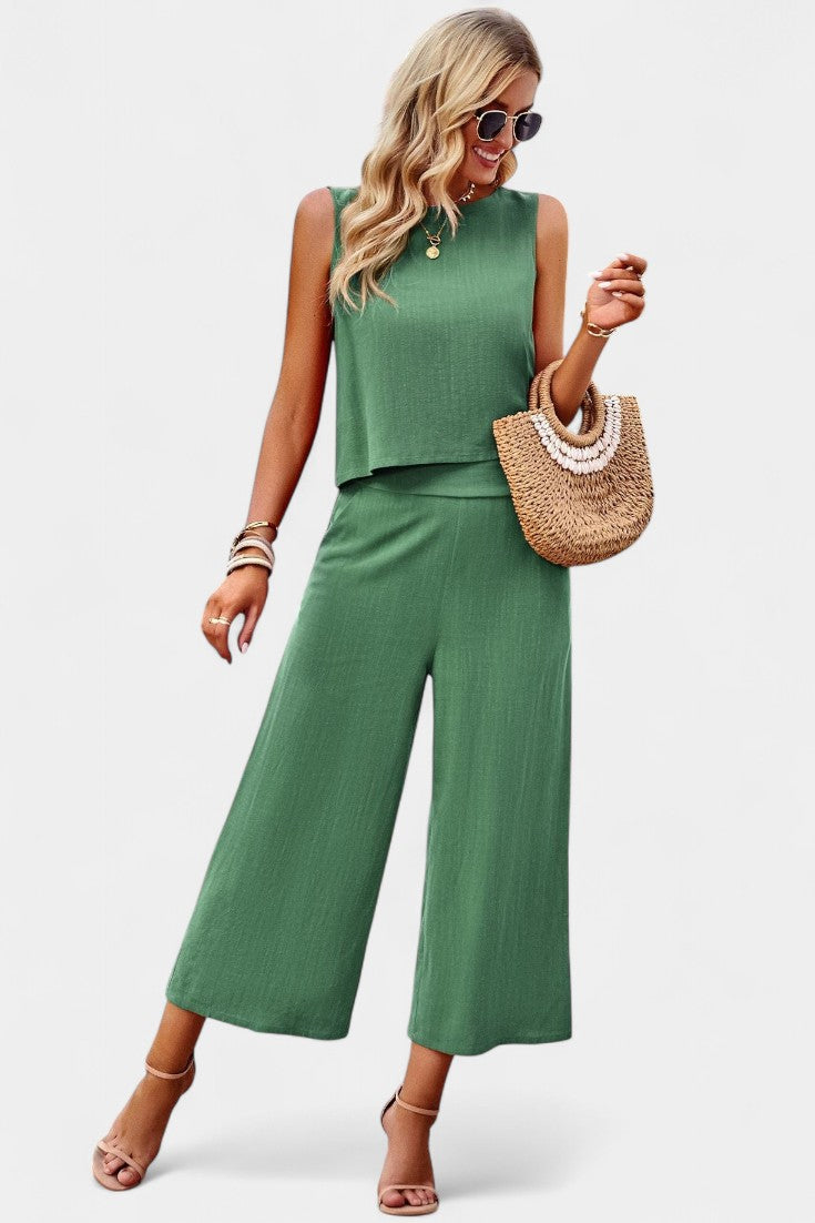 Lavinia Boho Set with Airy Top and Shorts made of Linen and Cotton