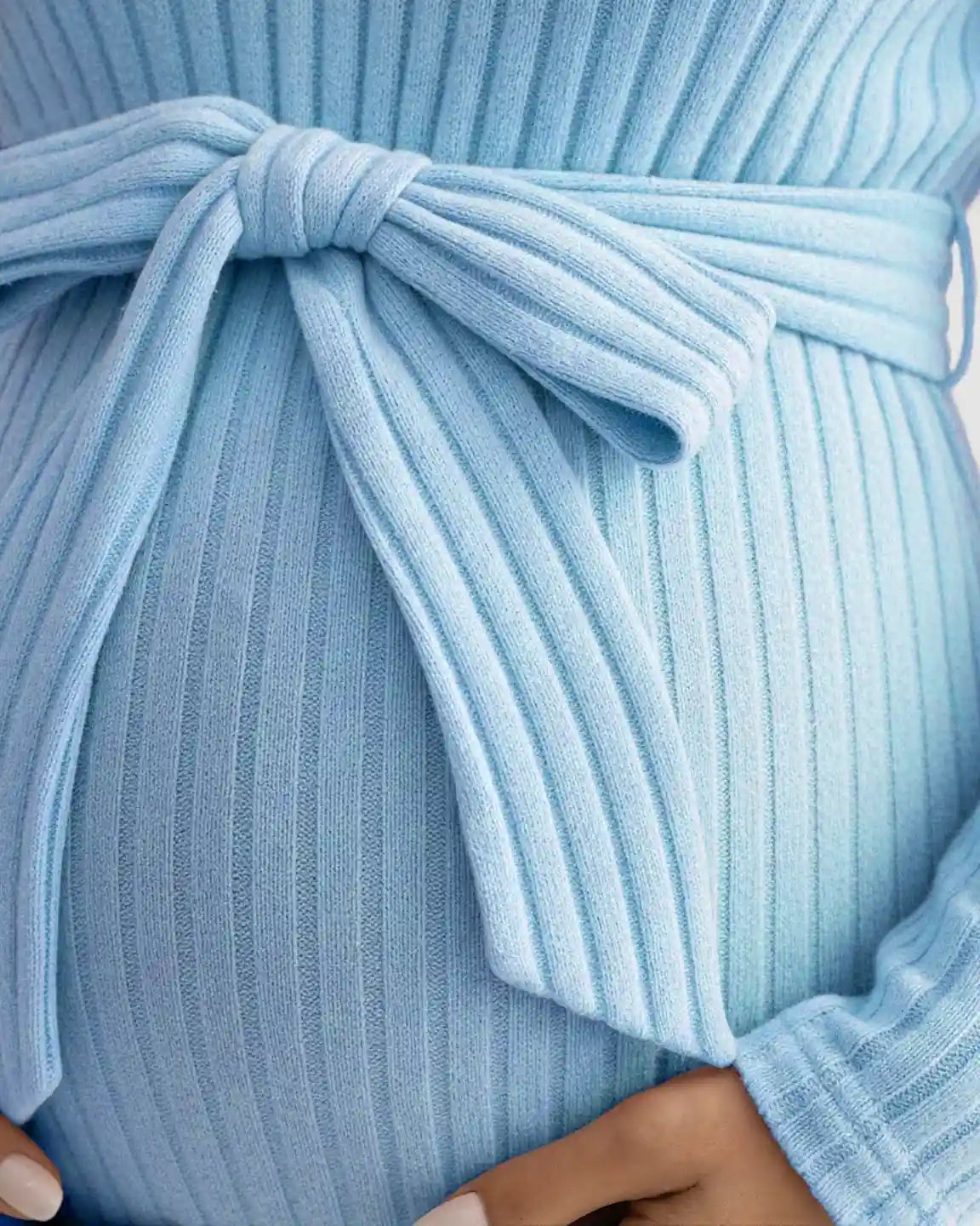 Gloria - Tie-Waist Ribbed Maternity Top