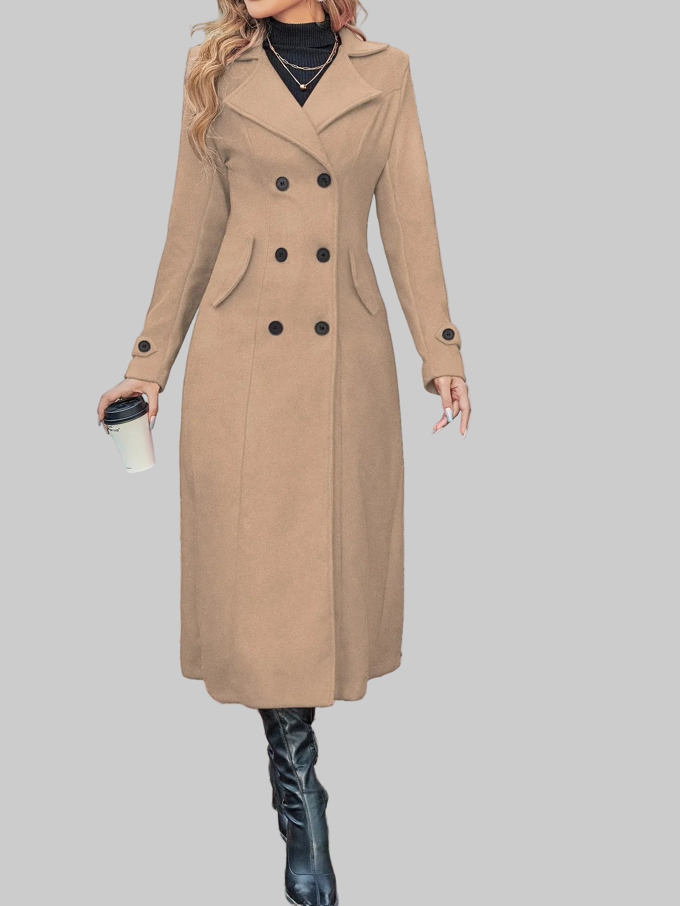 Mila double-breasted wool coat