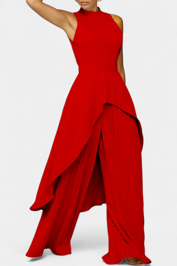 Chrysoula Asymmetric Set with Pleated Pants