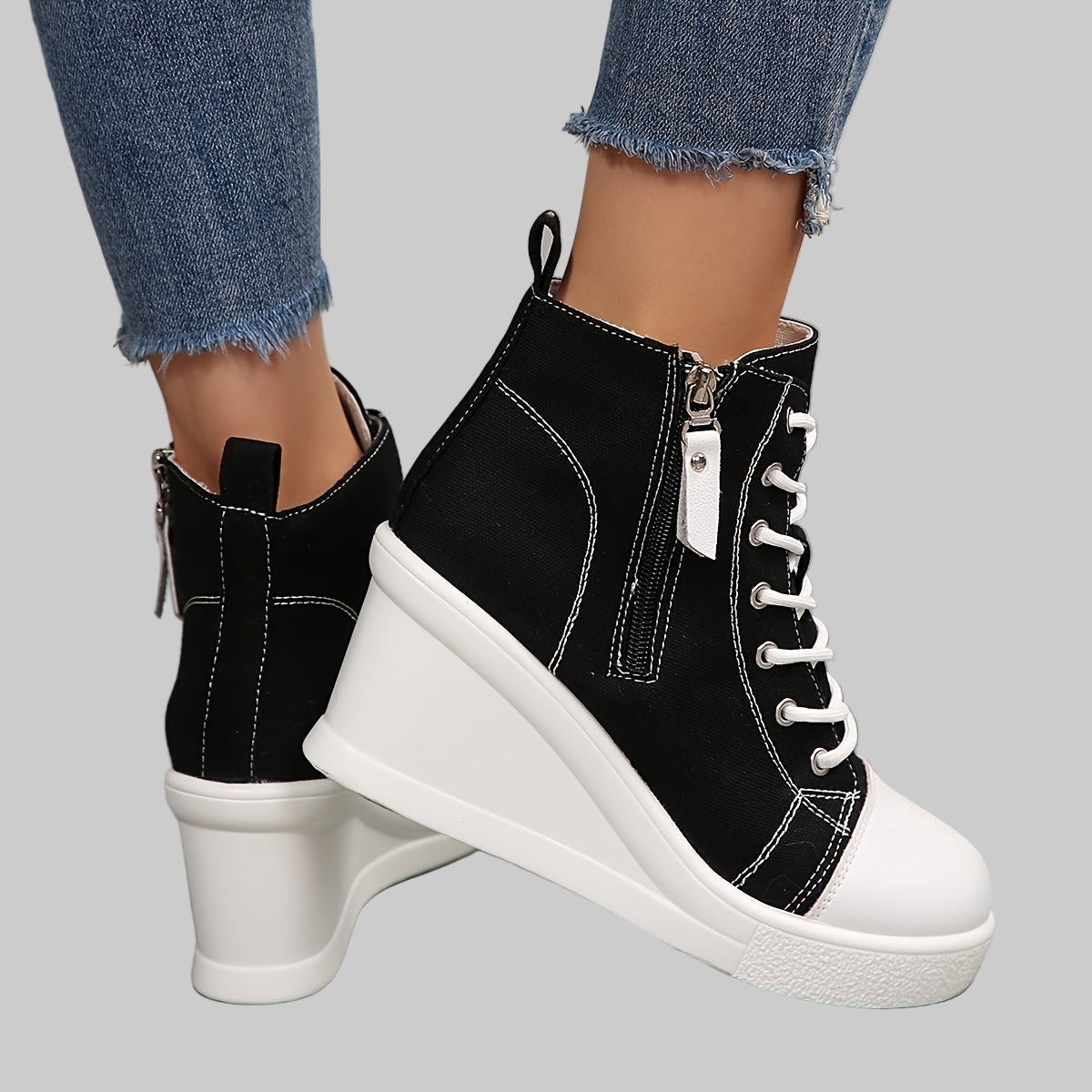 Mideia | Uptown Canvas Wedge Sneakers
