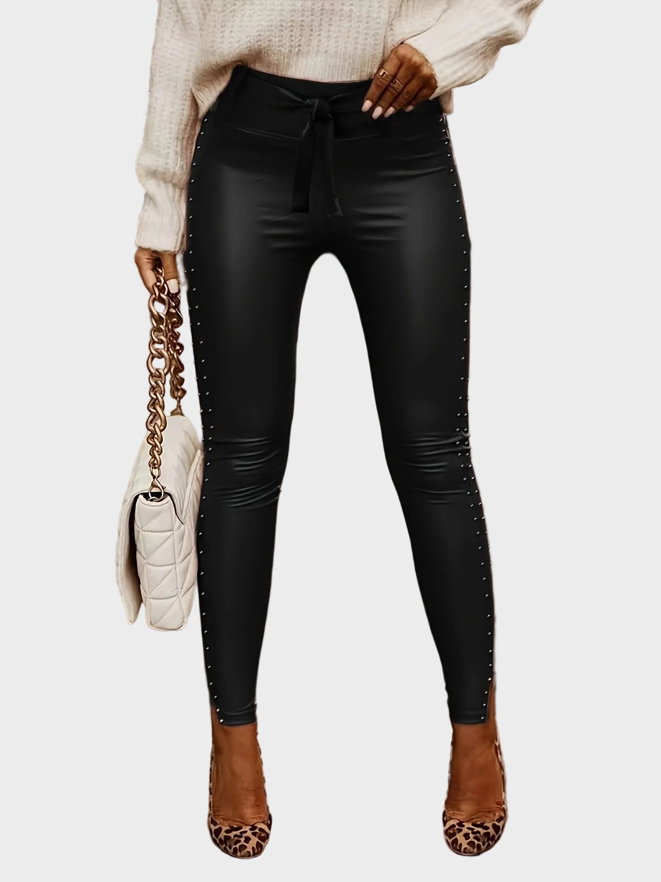 Celene | Leather Pants with Prints