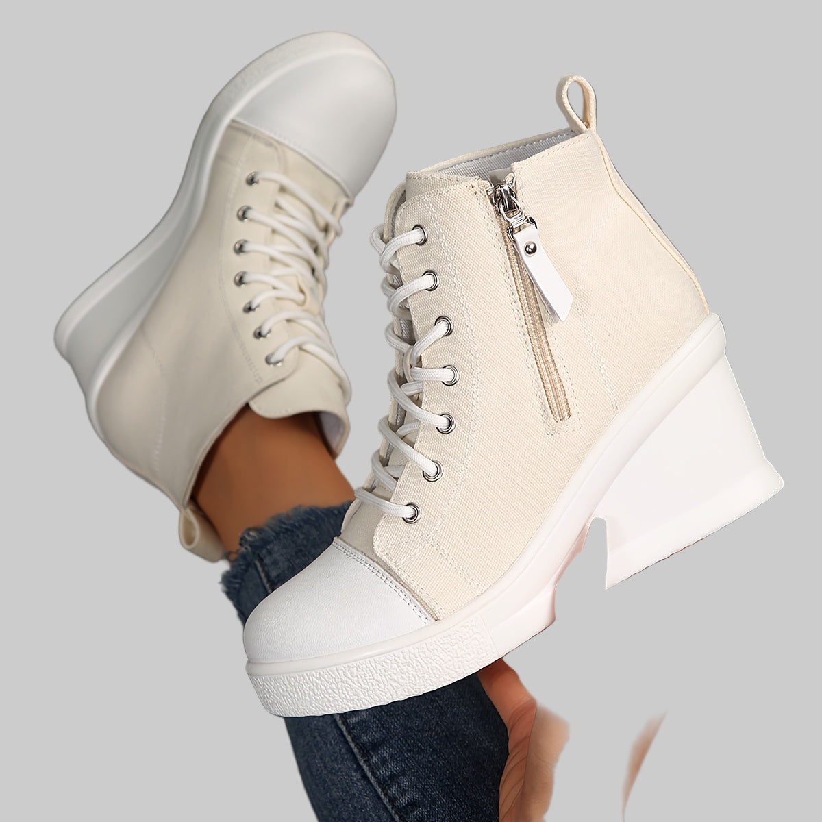 Mideia | Uptown Canvas Wedge Sneakers
