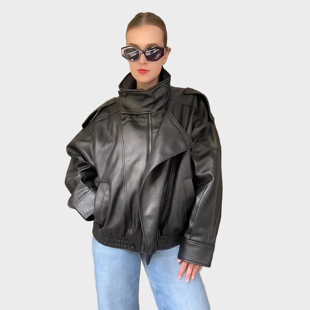 Carla Asymmetrical Leather Jacket