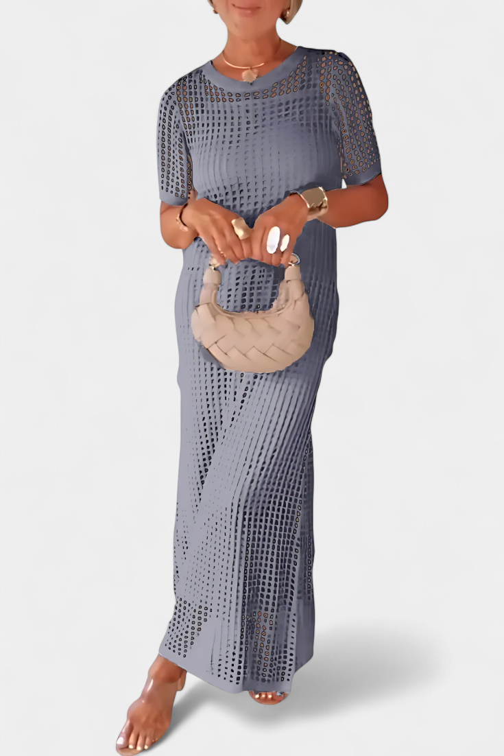 Balbina Two-Piece Dress with Scoop Neck and Hollow Details