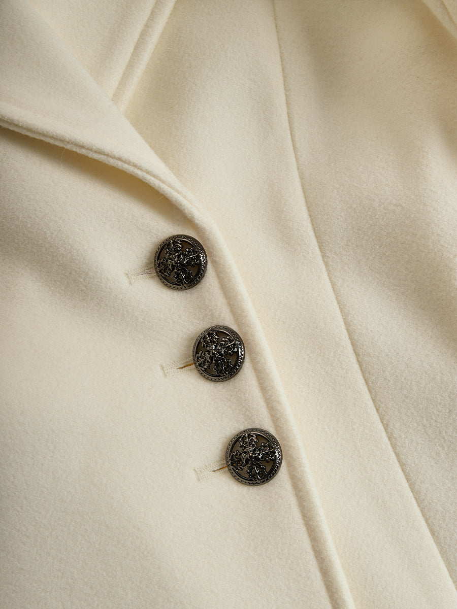 Nora | Cream Puffer Coat with Faux Fur Collar and Sleeves