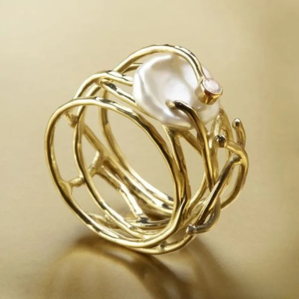 Ancient Thin Ring with Pearl