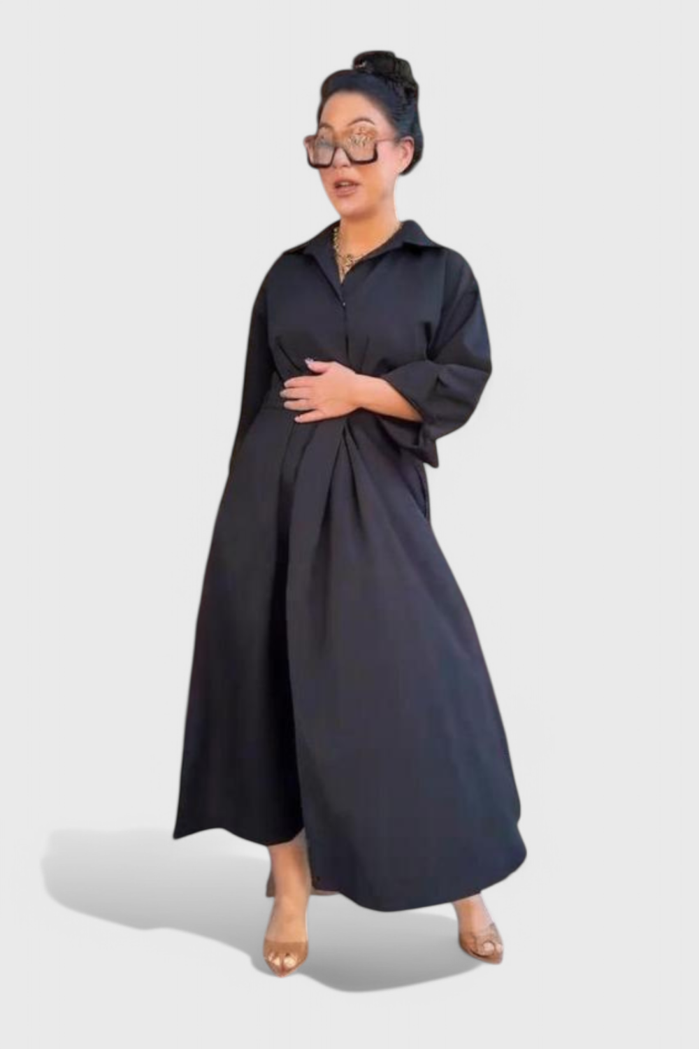 Celina Long Maxi Dress with Lapel