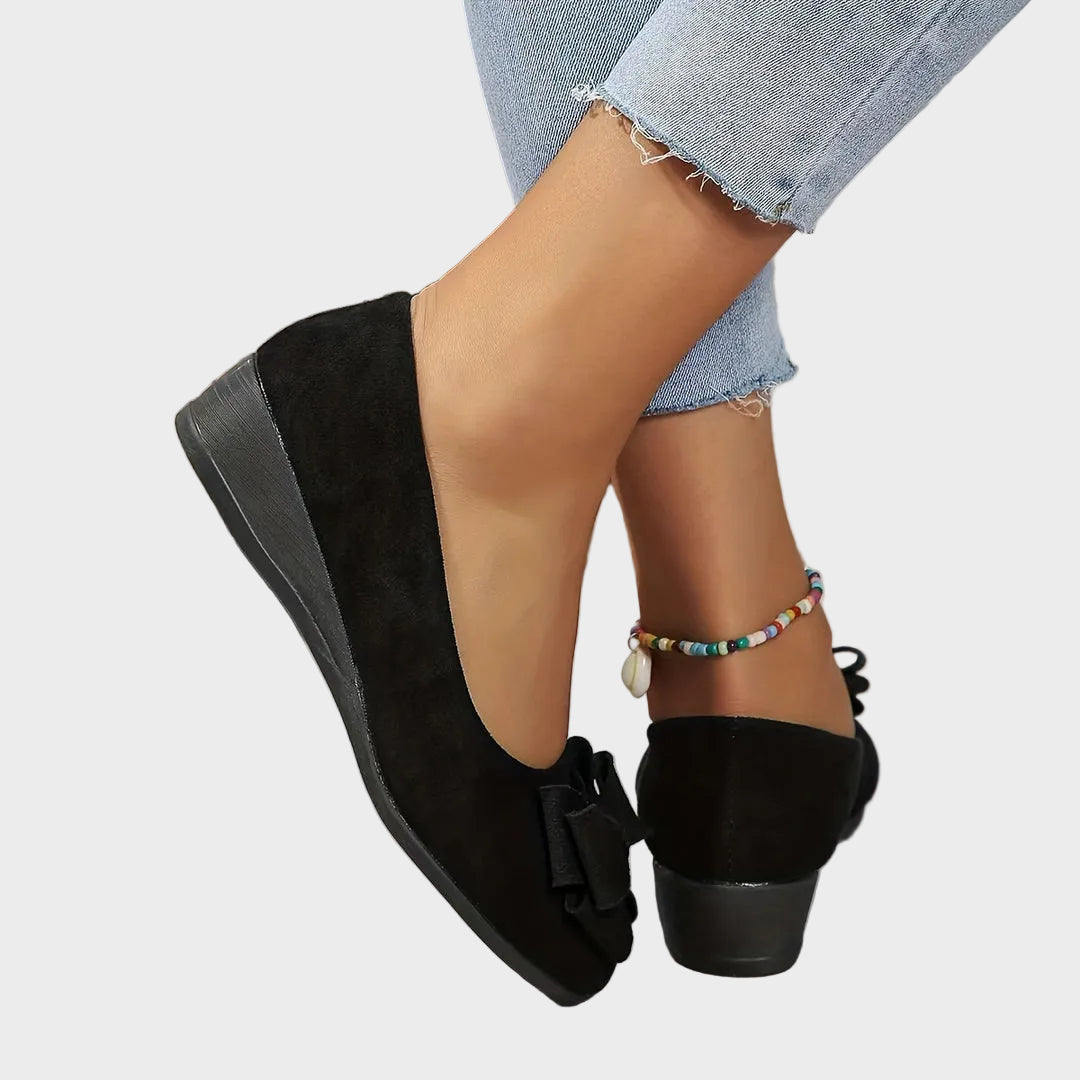 Fransiska -Breathable Non-Slip Loafers with Bow Tie